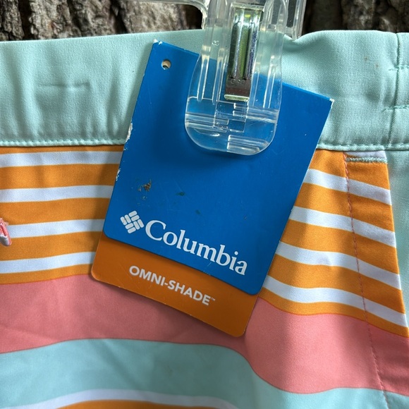 NWT Columbia Omni-Shade Youth Striped Board Shorts XL (18-20) Omni-Wick 50 UPF - Picture 2 of 16